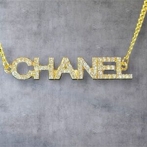 Upcycled Gold and Sparkle Logo Necklace